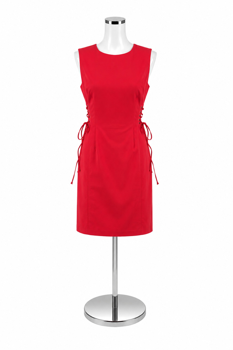 Calvin Klein Corset Lace-Up Sheath Dress Size 8 Pink
